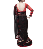 BLACK AND RED SAREE