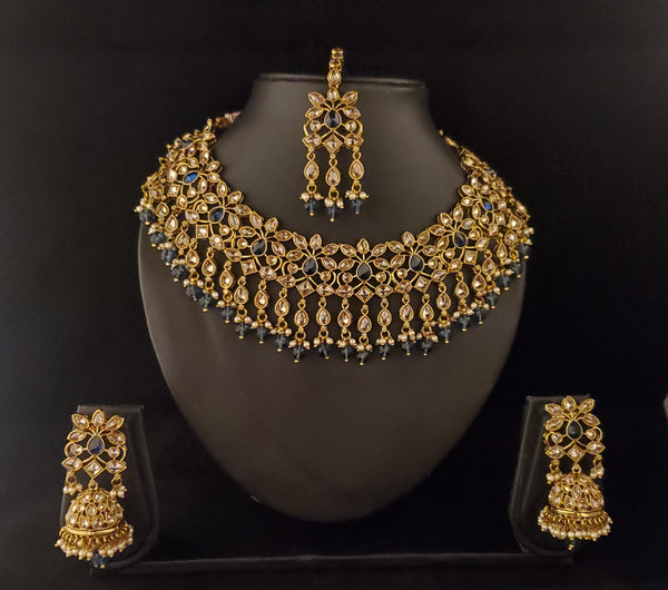 Gold and Blue choker set