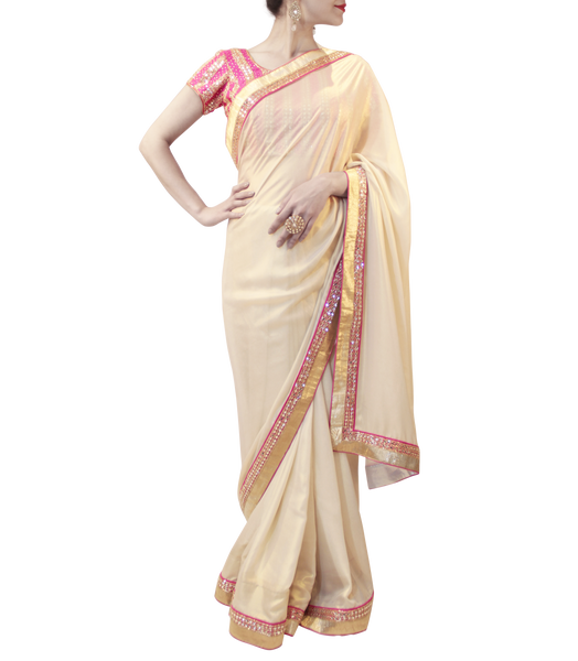 GOLD AND PINK SAREE