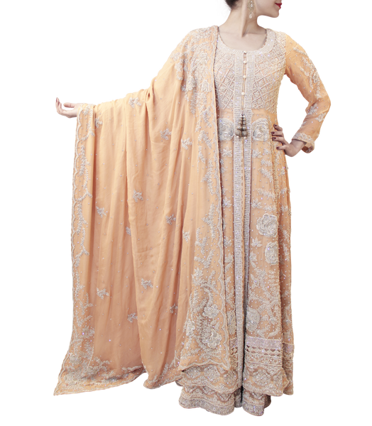 LIGHT CREAM PAKISTANI BRIDAL LEHENGA