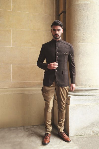 Men's black suede Jodhpuri