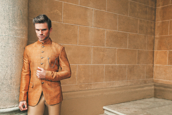 Mens Rust Orange Jodhpuri