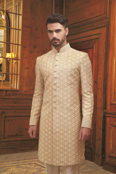 Men's Cream sherwani