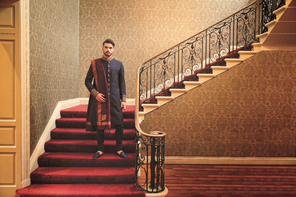 Men's Navy Blue Sherwani