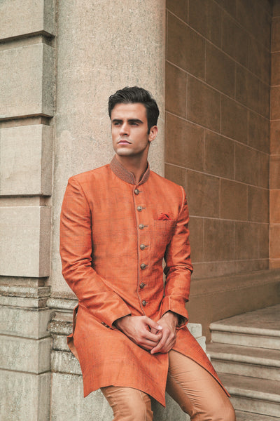 Men's Rust colored sherwani