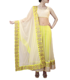 LIME GREEN AND OFF WHITE HEAVY ANARKALI