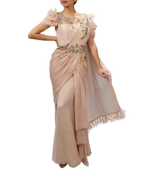 Blush Pink Feather Gown