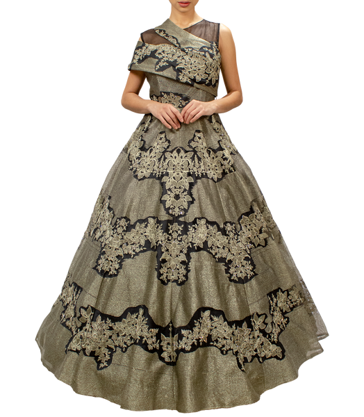 Black and Gold Bucket Gown