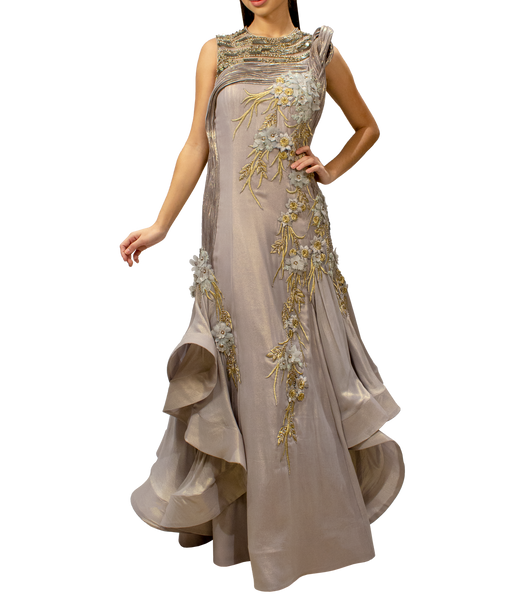 Grey Structured Gown