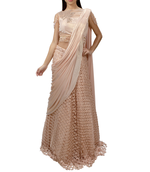 Peach lehenga set
