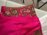 Corset Pink Blouse with Gold Lehnga