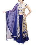 ROYAL BLUE AND GOLD LACHA STYLE