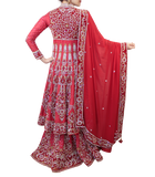 RED BRIDAL LACHA STYLE