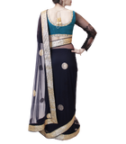 BLUE AND TURQUOISE SAREE