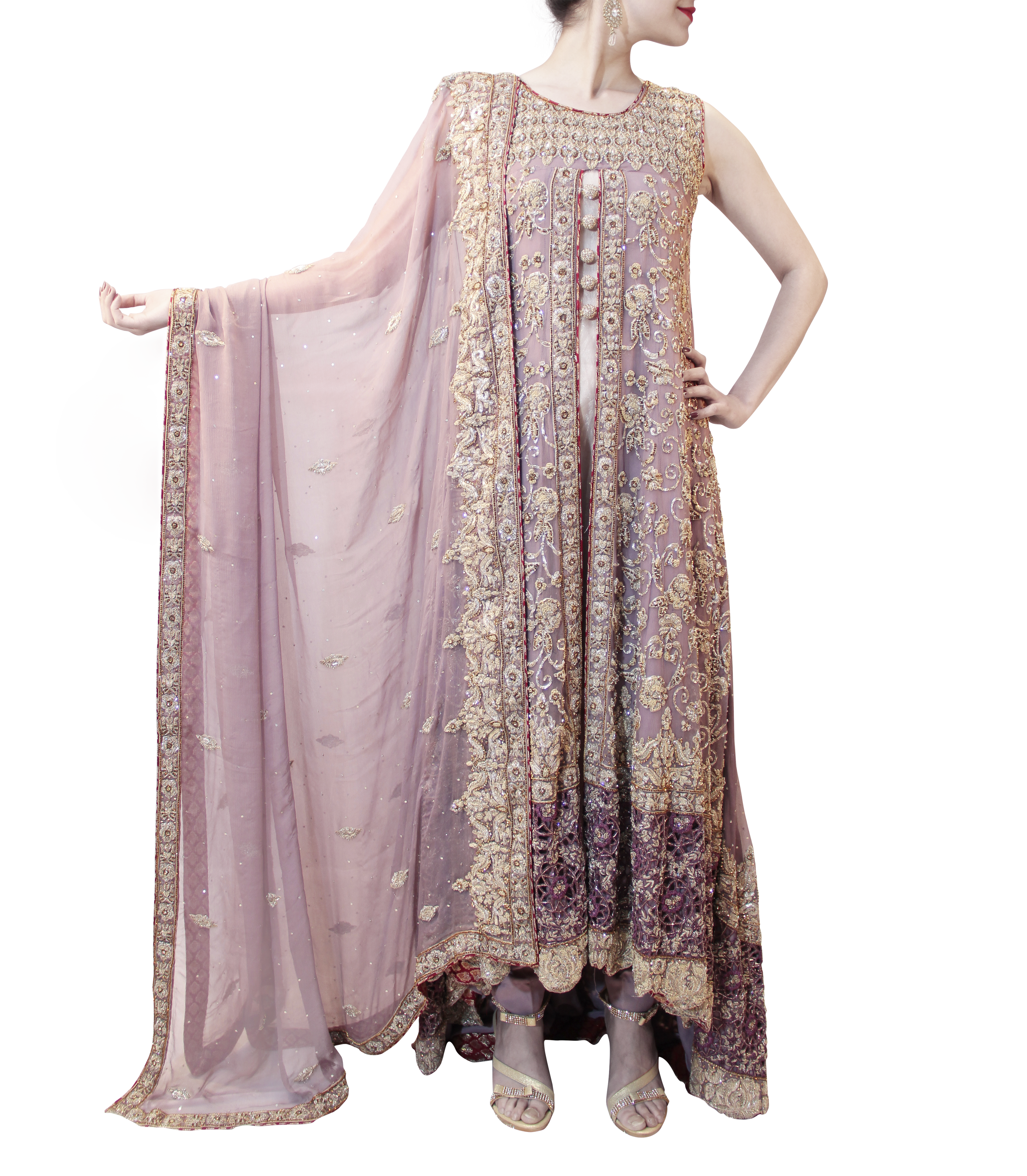 Lilac pakistani wedding deals dress