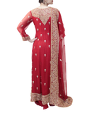RED BRIDAL GOWN WITH PLAZO