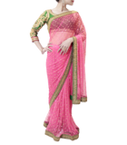 PINK AND GREEN SAREE