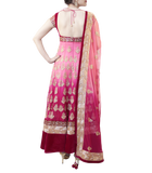 SHADED LIGHT TO DARK PINK HEAVY ANARKALI