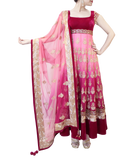 SHADED LIGHT TO DARK PINK HEAVY ANARKALI