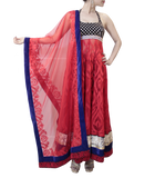 RED AND BLUE HEAVY ANARKALI