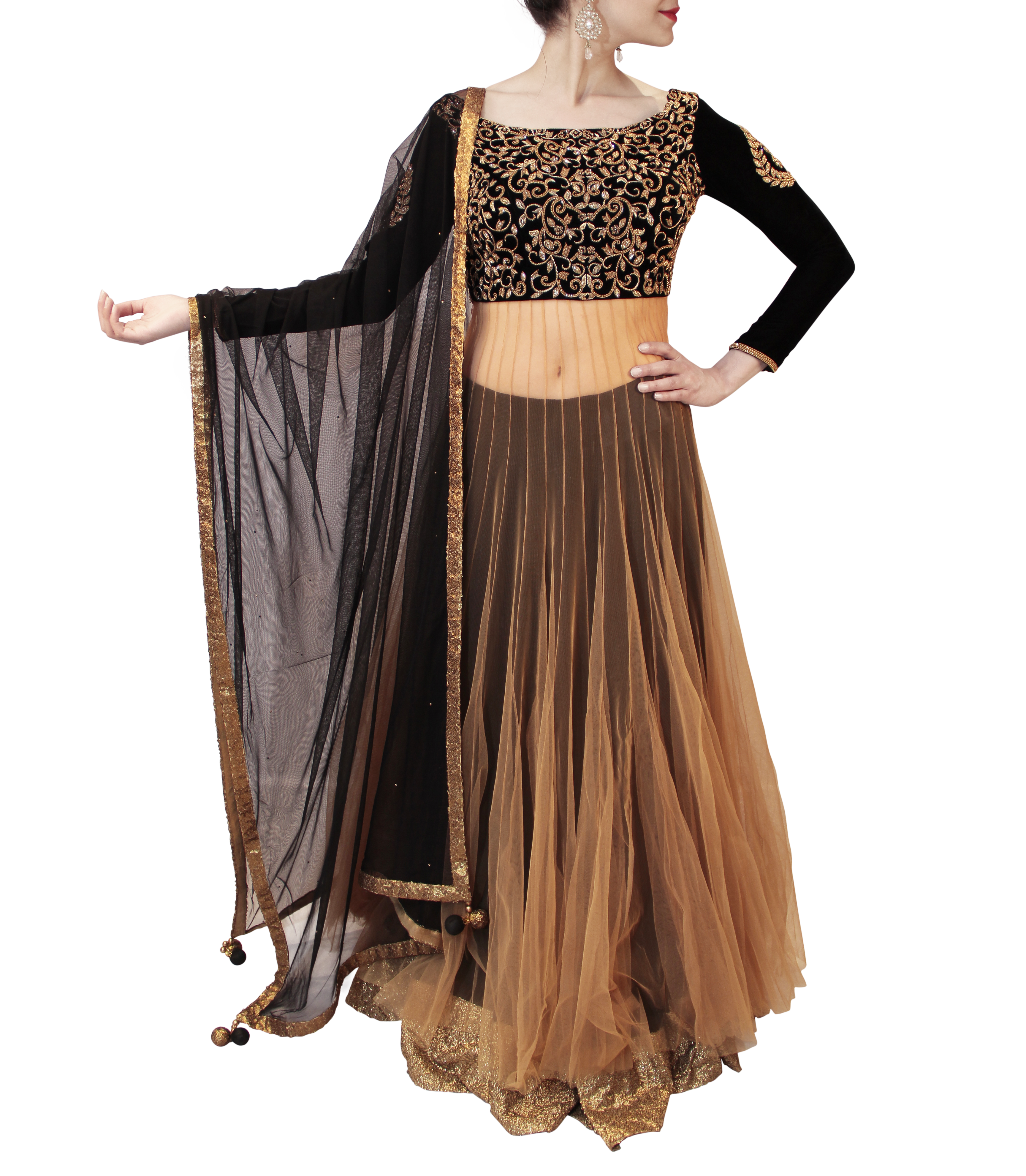 Black and Golden Lehenga Choli for Women Designer Party Wear - Etsy