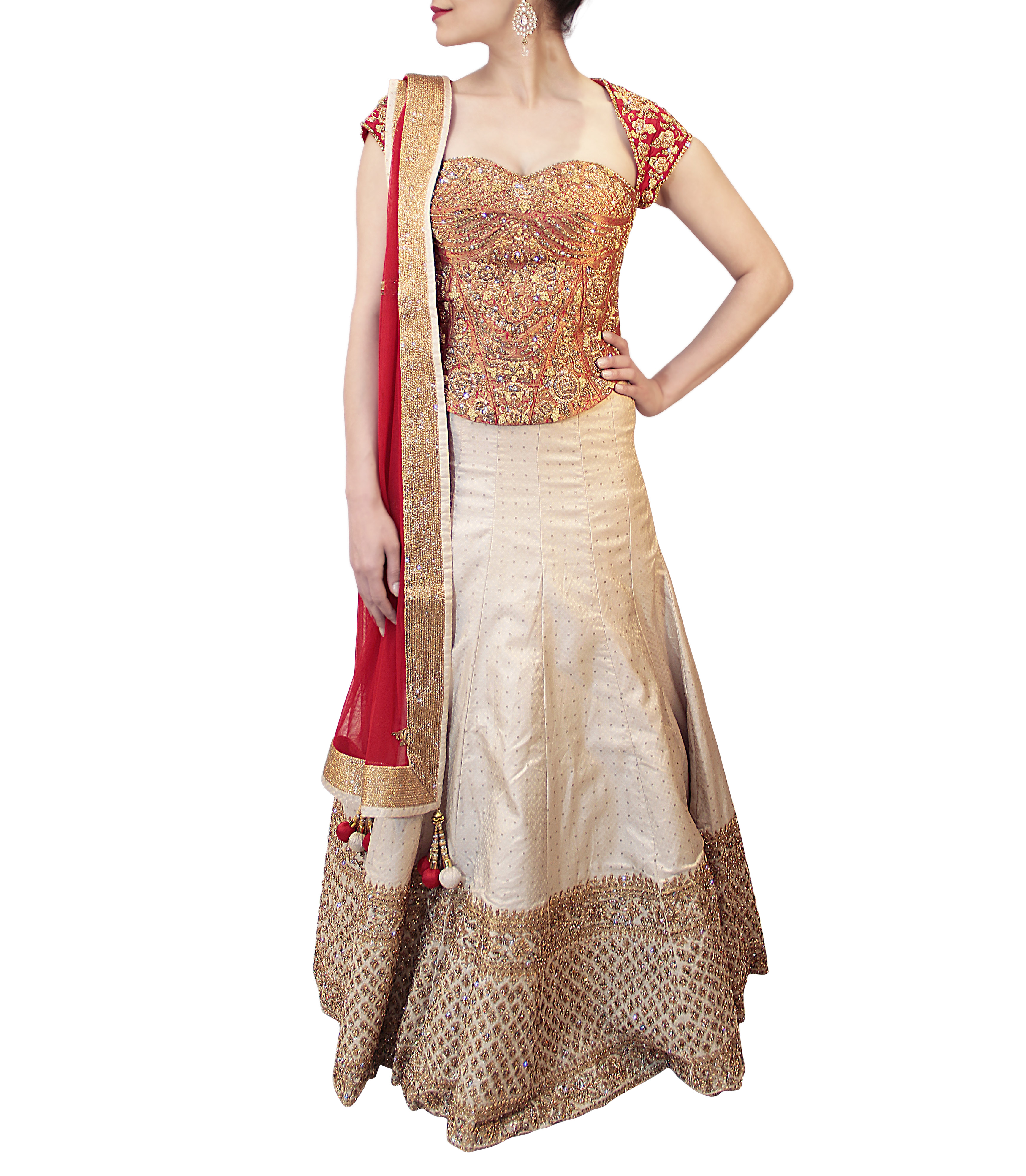 White red bridal lehenga hot sale