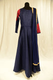 Navy Blue rawsilk gown