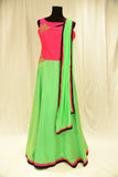 Hot pink and light green Anarkali