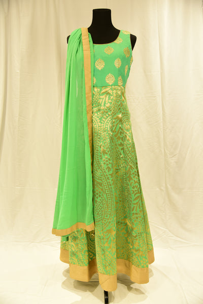 Green Anarkali Gown