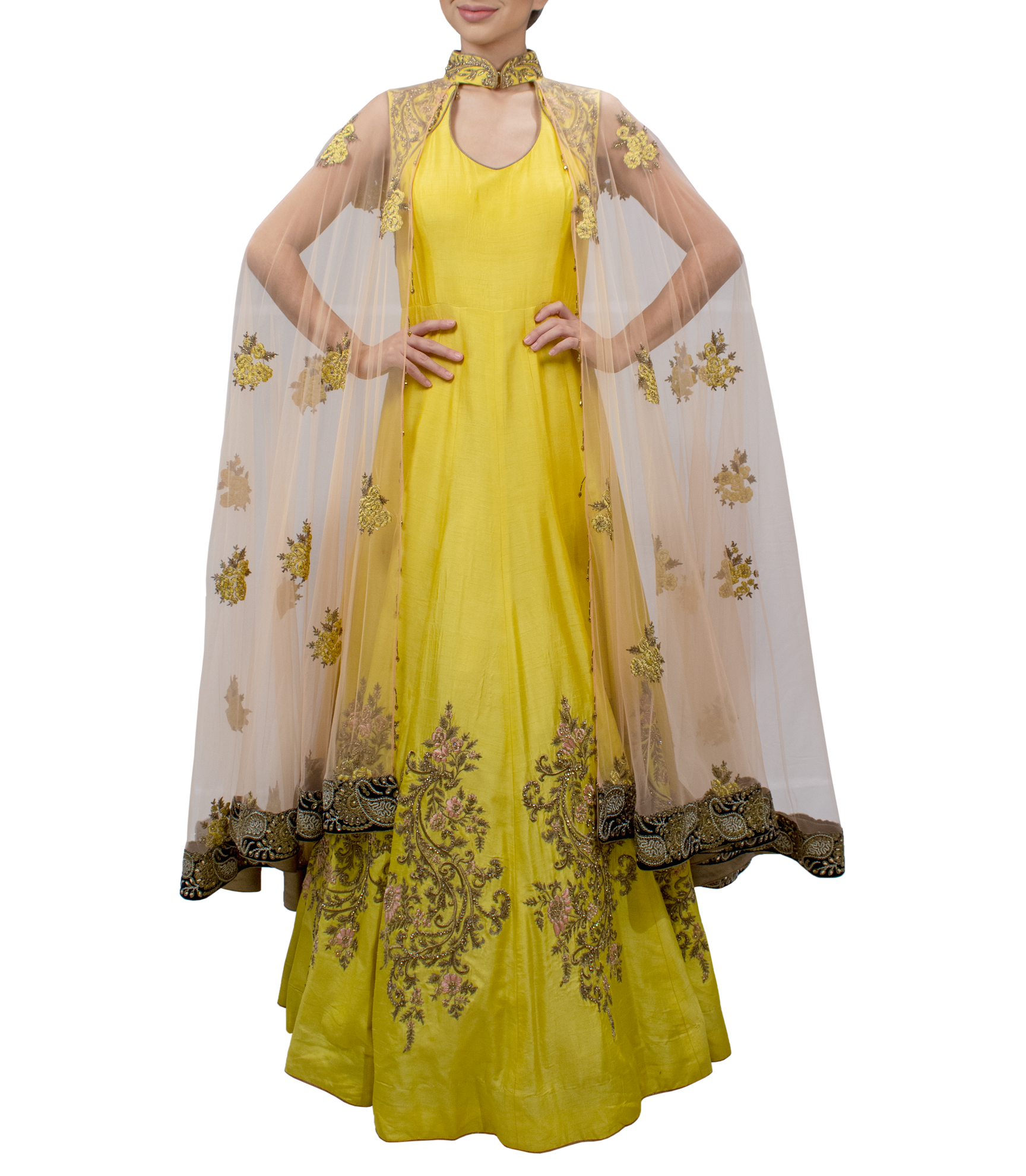 Yellow Color Party Wear Designer Gown Kurti :: ANOKHI FASHION