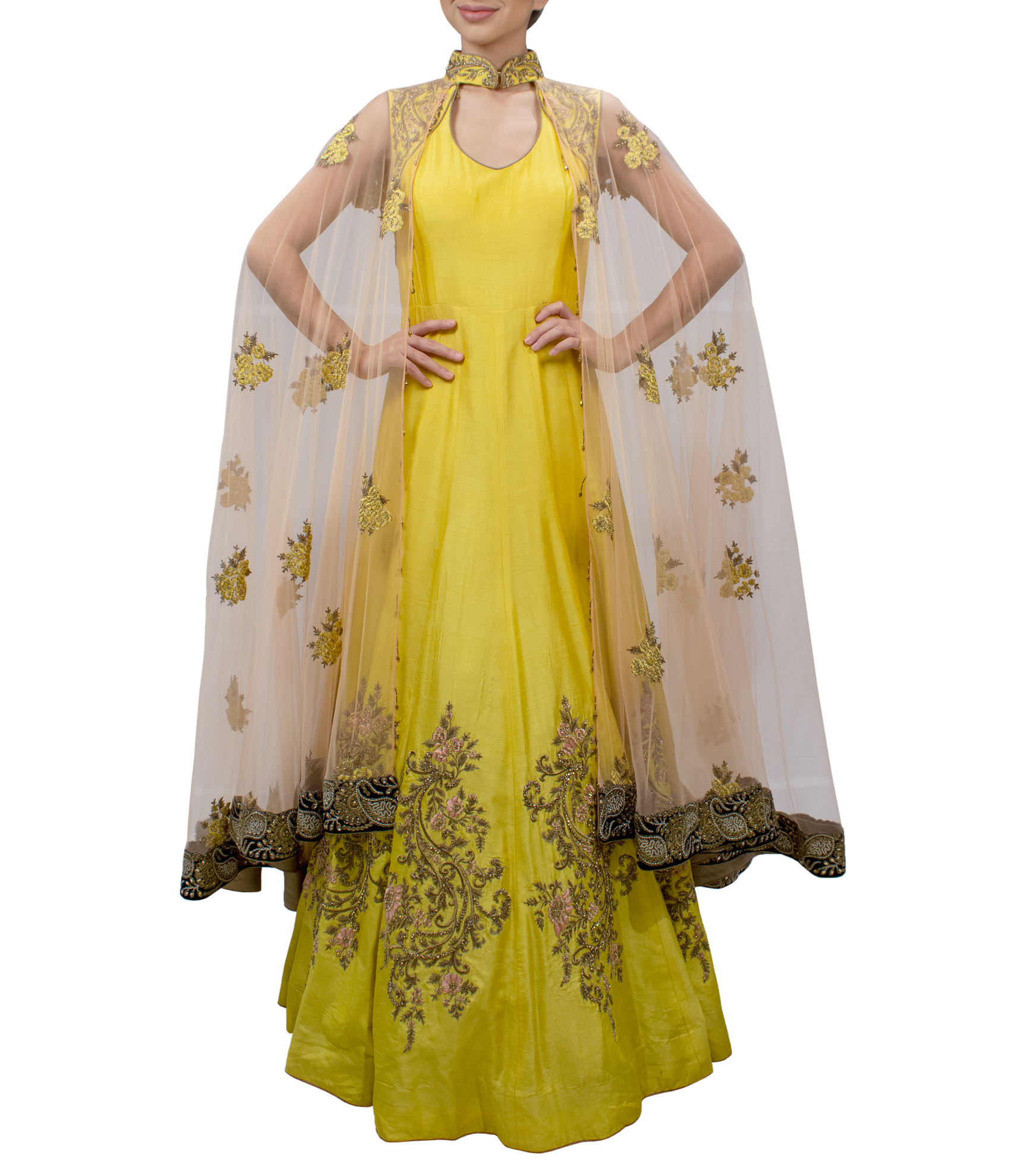 Yellow Cape Gown Sahil Exclusive Yellow Cape Gown Sahil Exclusive