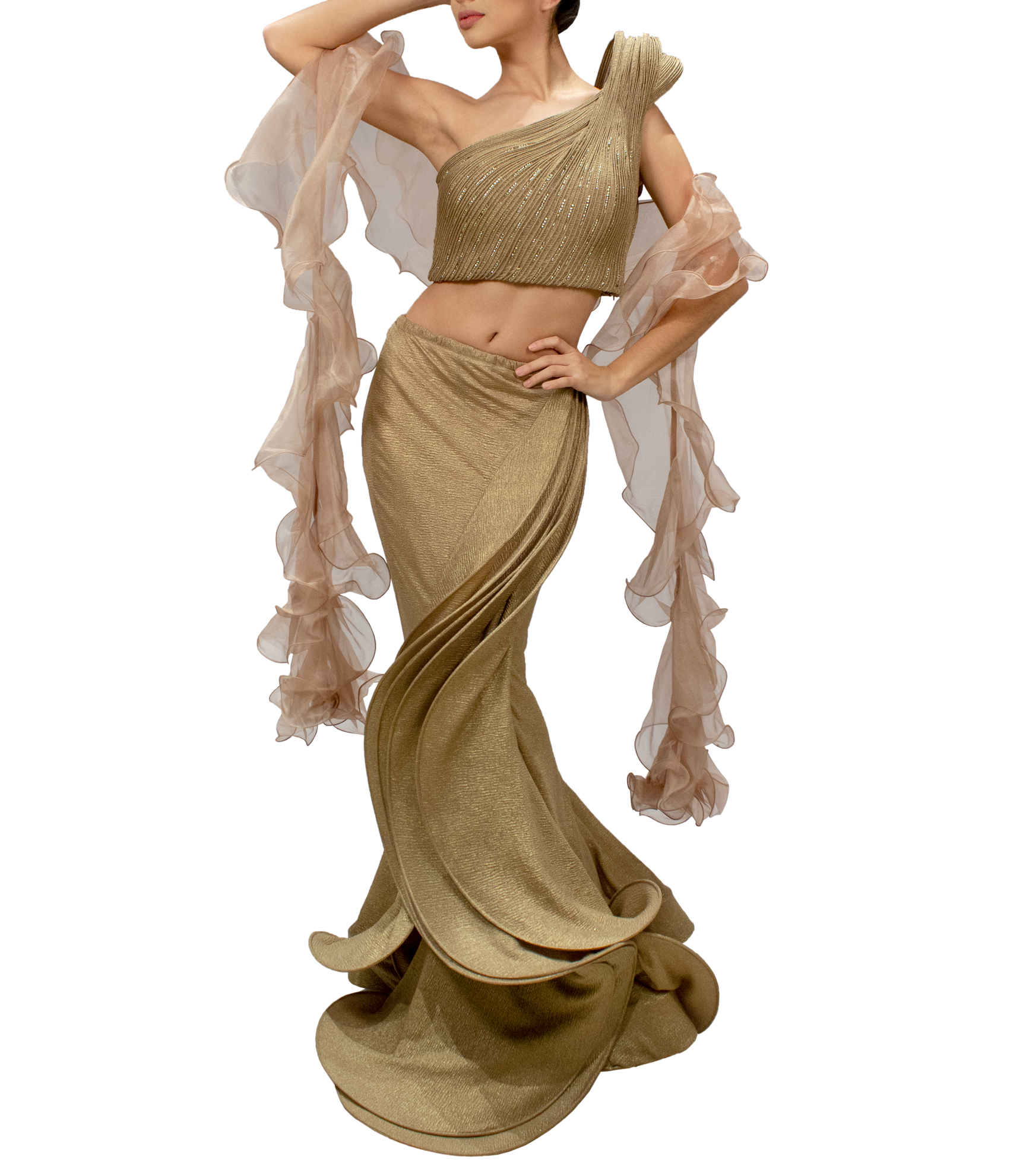 Gold Structured lehenga Sahil Exclusive Gold Structured lehenga Sahil Exclusive