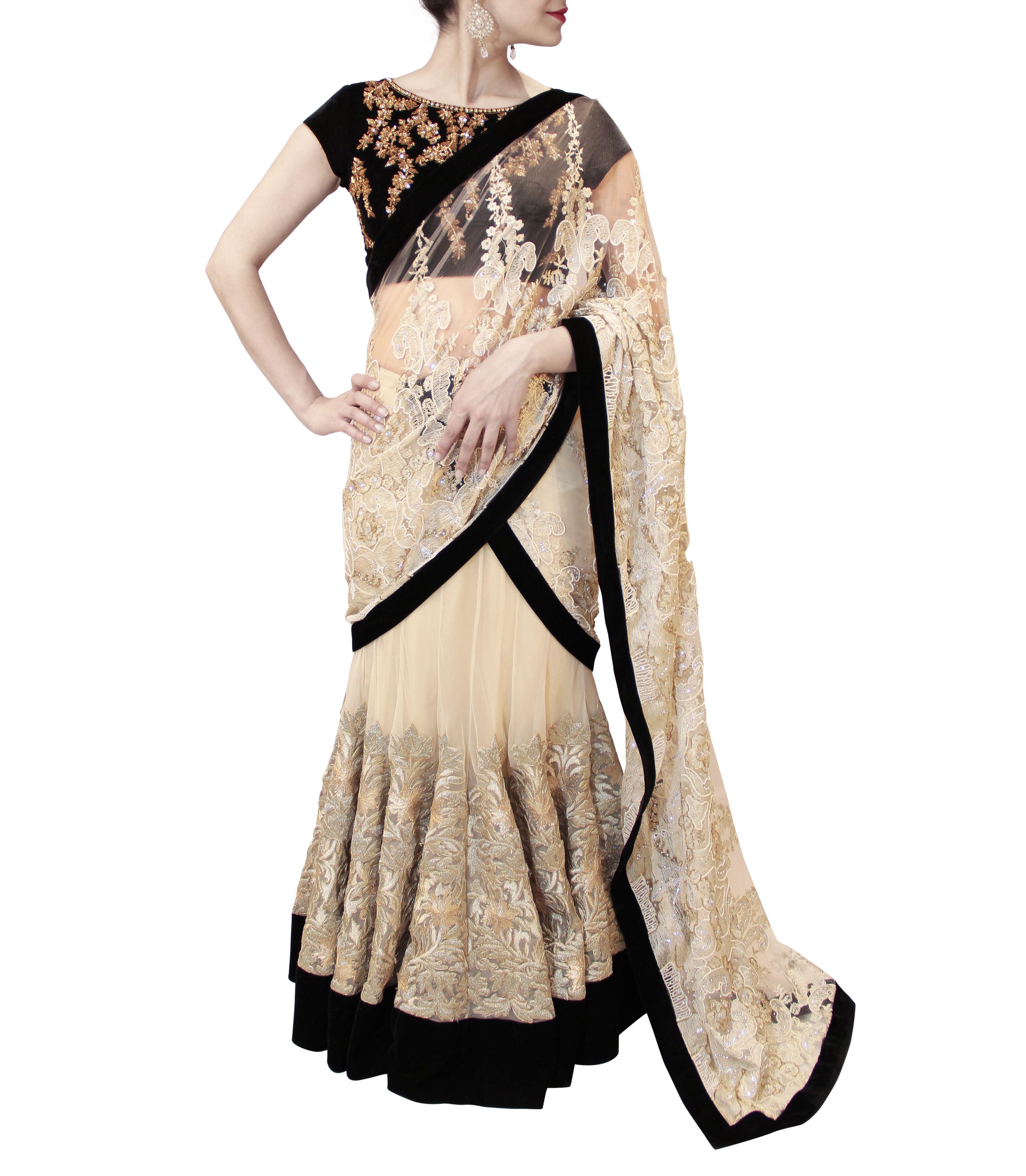 Deepika Padukon in Black Color Designer Lehenga Saree – Panache Haute  Couture